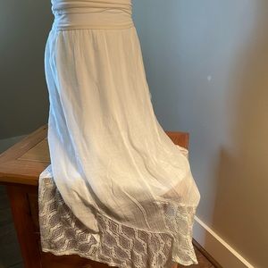 NWT Romantic White Lace-Adorned Skirt XL